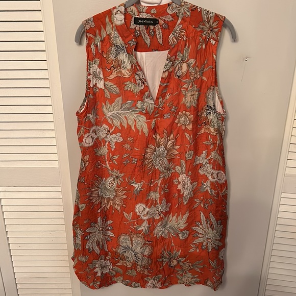 This is a Beautiful floral🌼 orange and white  print, midi dress size XL - Picture 4 of 11